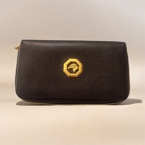 Stefano Ricci Brown Genuine Italian Calf Leather Printed Continental Wallet